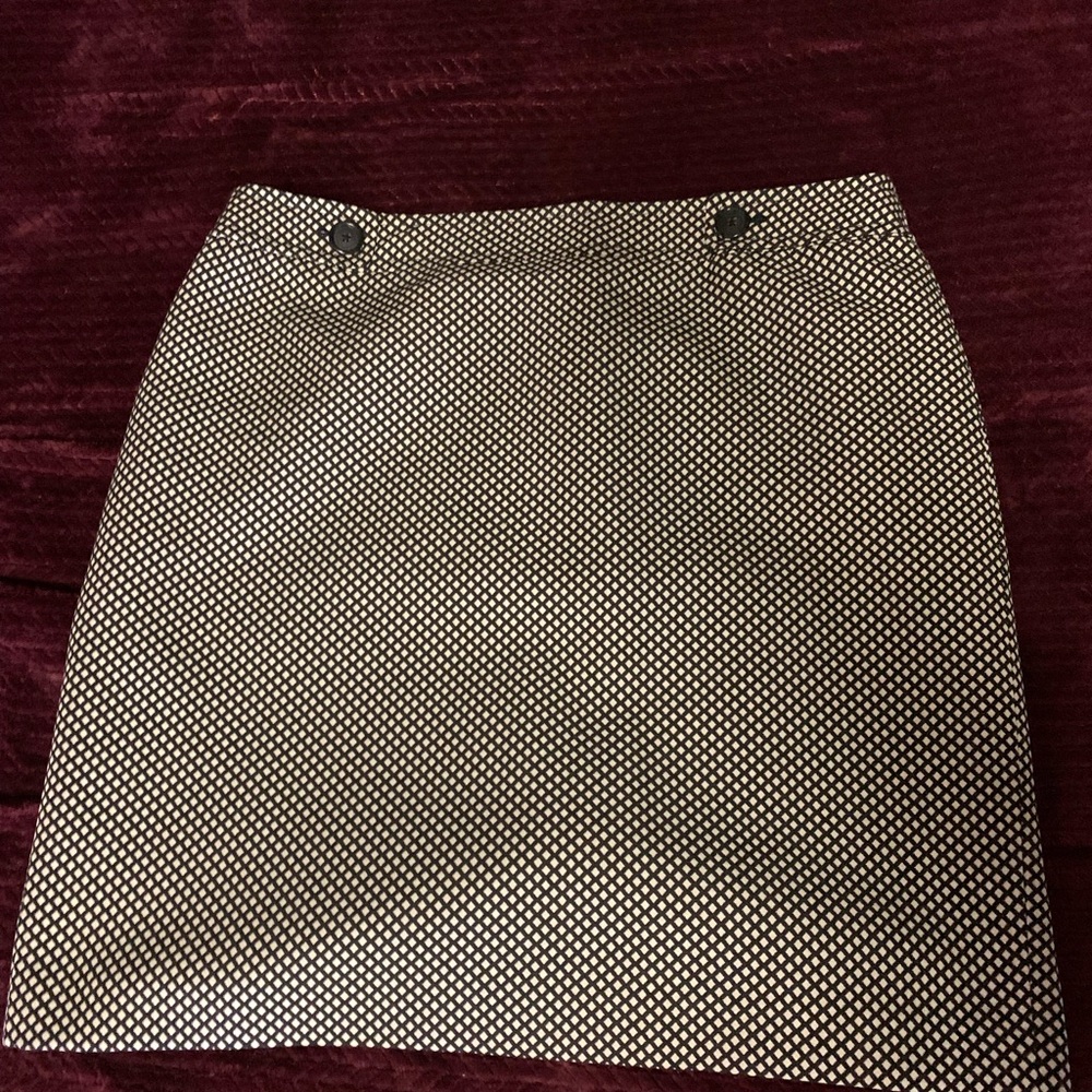 Ann Taylor Black & White Checked Straight Skirt Size 18